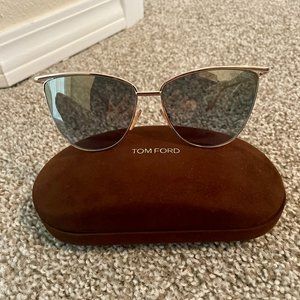 Tom Ford Cat-Eye Rose Gold Tone Metal Tinted Polarized Sunglasses *like new*